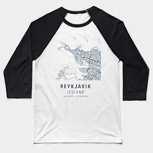 reykjavik simple map Baseball T-Shirt